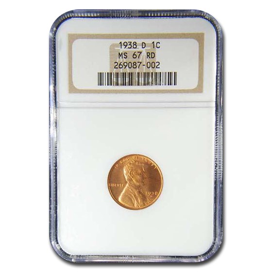 1938-D Lincoln Cent MS-67 NGC (Red) 1938-D Lincoln Cent MS-67 NGC (Red)